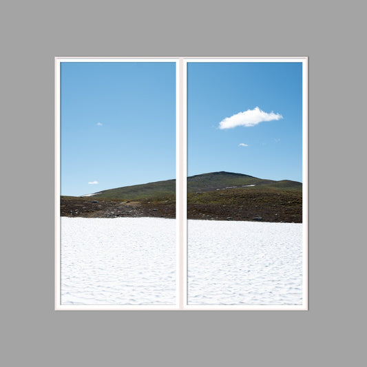 LED-Wandbild Zweiteiler hochkant 120x120 cm – Berge & Fjorde