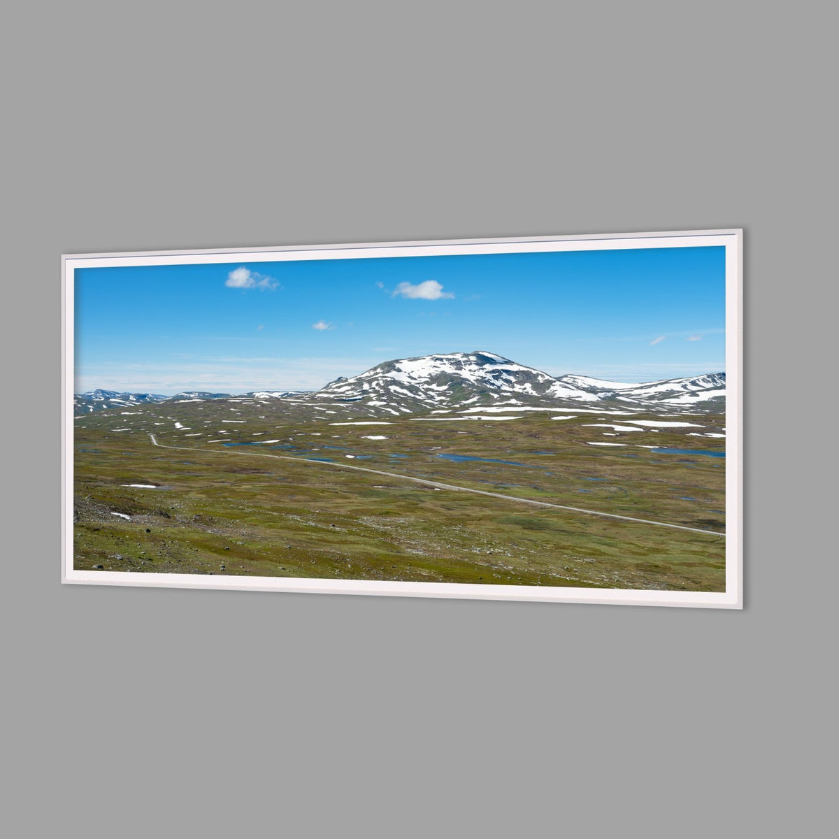 LED-Wandbild 60x120 cm quer – Berge & Fjorde