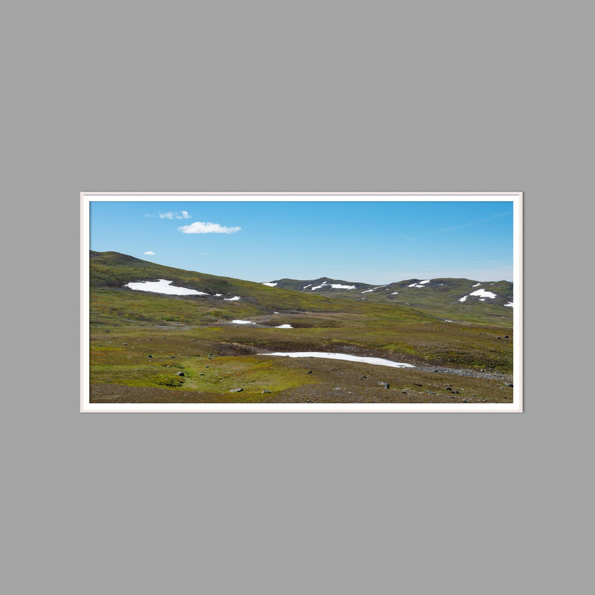 LED-Wandbild 60x120 cm quer – Berge & Fjorde