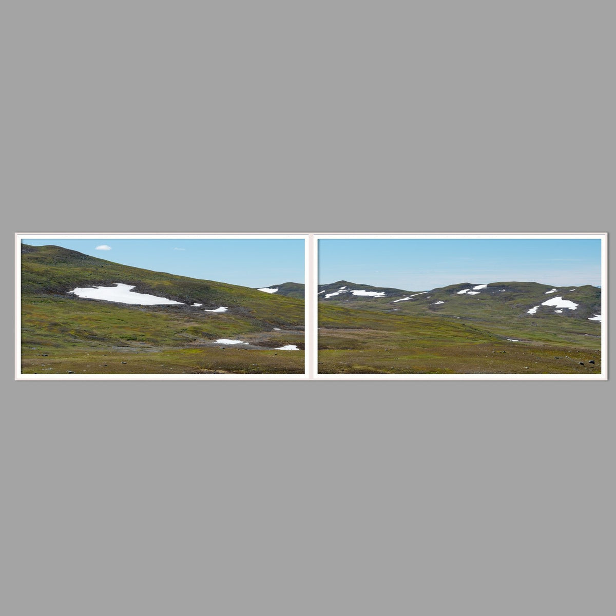 LED-Wandbild Zweiteiler quer 240x60 cm – Berge & Fjorde