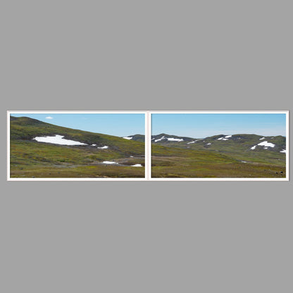 LED-Wandbild Zweiteiler quer 240x60 cm – Berge & Fjorde