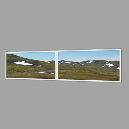 LED-Wandbild Zweiteiler quer 240x60 cm – Berge & Fjorde