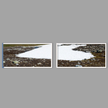 LED-Wandbild Zweiteiler quer mit Abstand – Berge & Fjorde