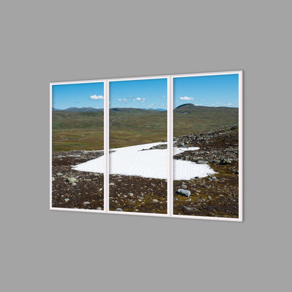 LED-Wandbild Dreiteiler hochkant 180x120 cm – Berge & Fjorde