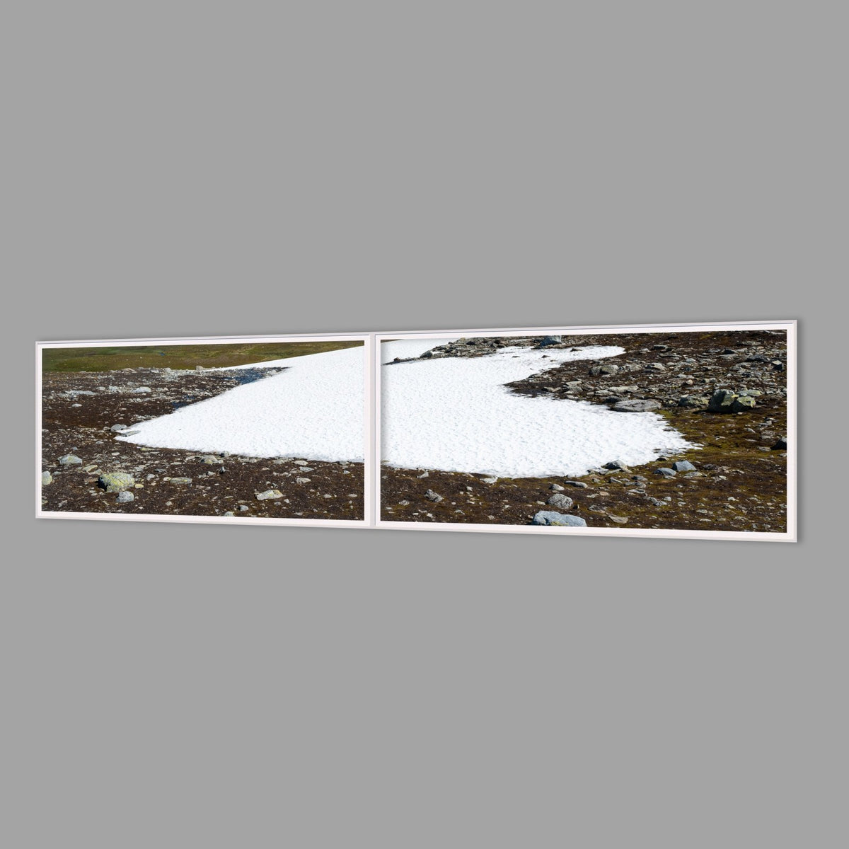 LED-Wandbild Zweiteiler quer 240x60 cm – Berge & Fjorde