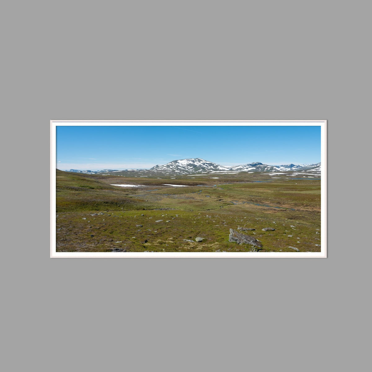 LED-Wandbild 60x120 cm quer – Berge & Fjorde