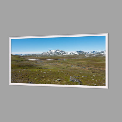 LED-Wandbild 60x120 cm quer – Berge & Fjorde
