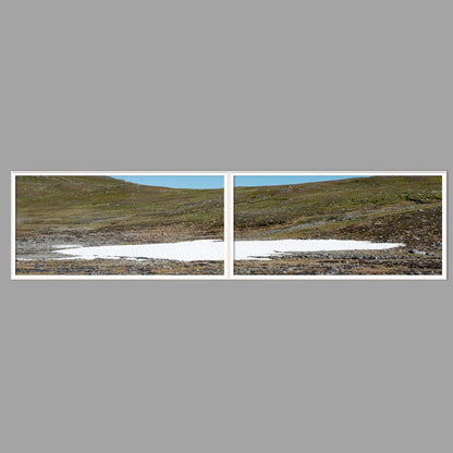 LED-Wandbild Zweiteiler quer 240x60 cm – Berge & Fjorde