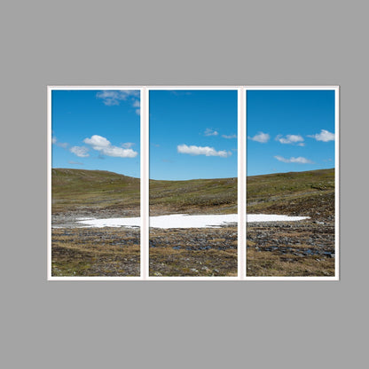LED-Wandbild Dreiteiler hochkant 180x120 cm – Berge & Fjorde