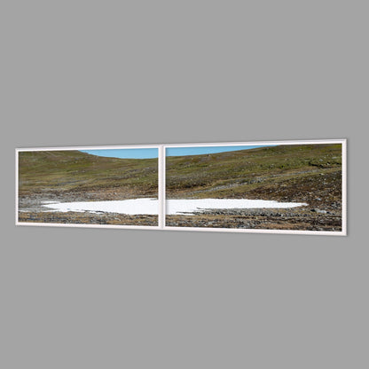 LED-Wandbild Zweiteiler quer 240x60 cm – Berge & Fjorde