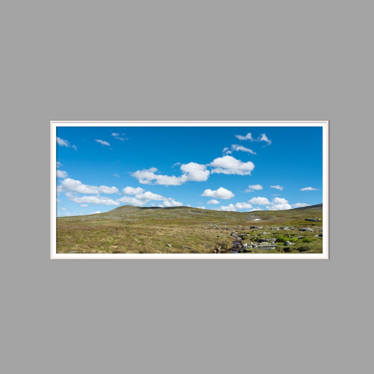 LED-Wandbild 60x120 cm quer – Berge & Fjorde