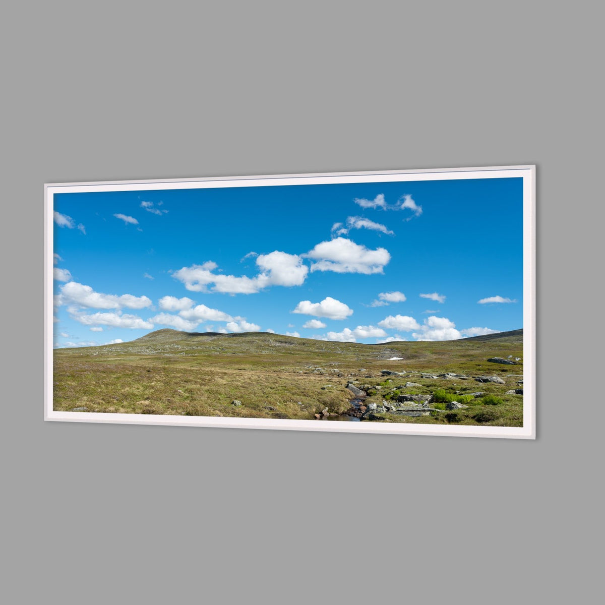 LED-Wandbild 60x120 cm quer – Berge & Fjorde