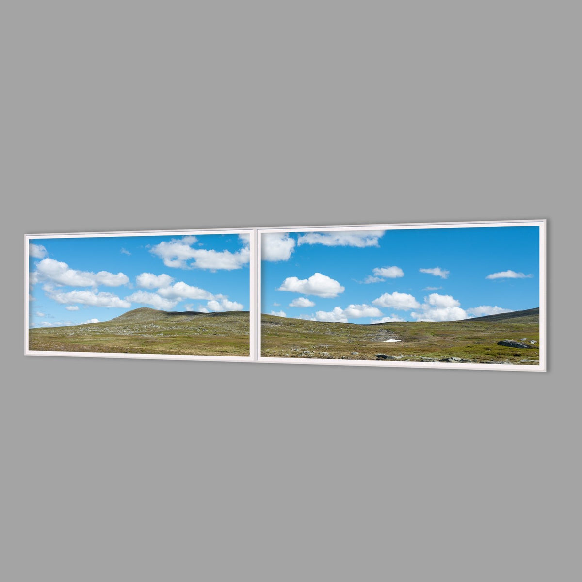 LED-Wandbild Zweiteiler quer 240x60 cm – Berge & Fjorde