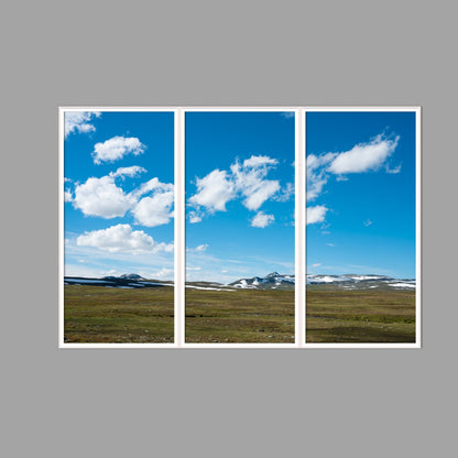 LED-Wandbild Dreiteiler hochkant 180x120 cm – Berge & Fjorde
