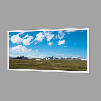 LED-Wandbild 60x120 cm quer – Berge & Fjorde