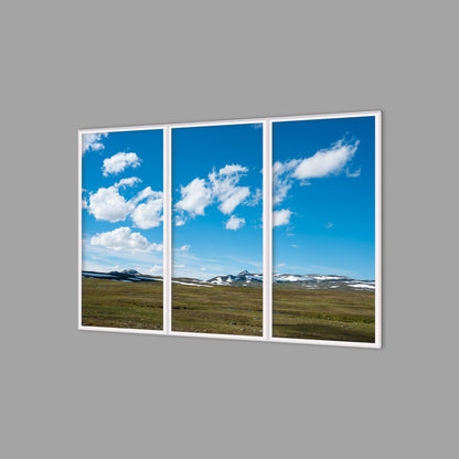 LED-Wandbild Dreiteiler hochkant 180x120 cm – Berge & Fjorde
