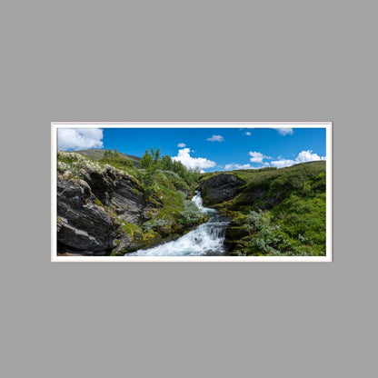 LED-Wandbild 60x120 cm quer – Berge & Fjorde