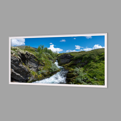 LED-Wandbild 60x120 cm quer – Berge & Fjorde