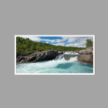 LED-Wandbild 60x120 cm quer – Berge & Fjorde