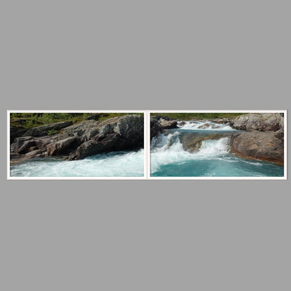 LED-Wandbild Zweiteiler quer 240x60 cm – Berge & Fjorde