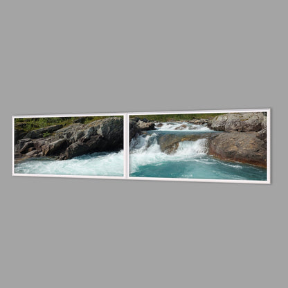 LED-Wandbild Zweiteiler quer 240x60 cm – Berge & Fjorde