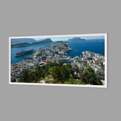 LED-Wandbild 60x120 cm quer – Berge & Fjorde
