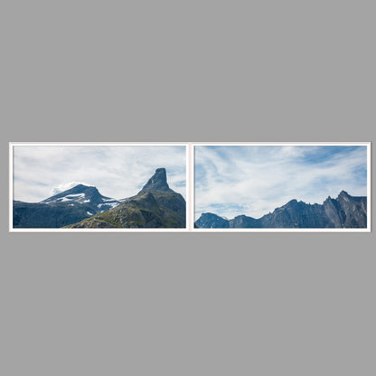 LED-Wandbild Zweiteiler quer 240x60 cm – Berge & Fjorde
