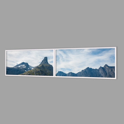 LED-Wandbild Zweiteiler quer 240x60 cm – Berge & Fjorde