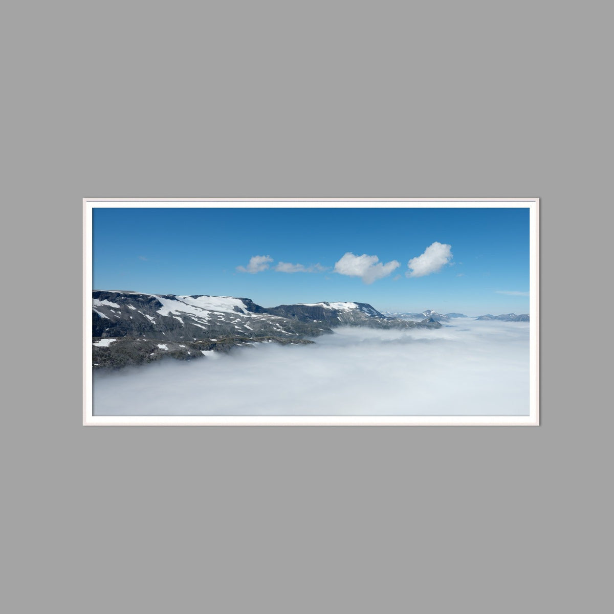 LED-Wandbild 60x120 cm quer – Berge & Fjorde