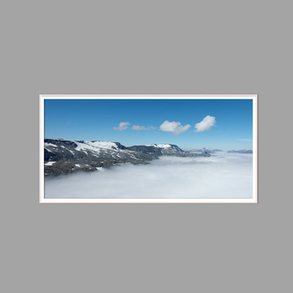 LED-Wandbild 60x120 cm quer – Berge & Fjorde