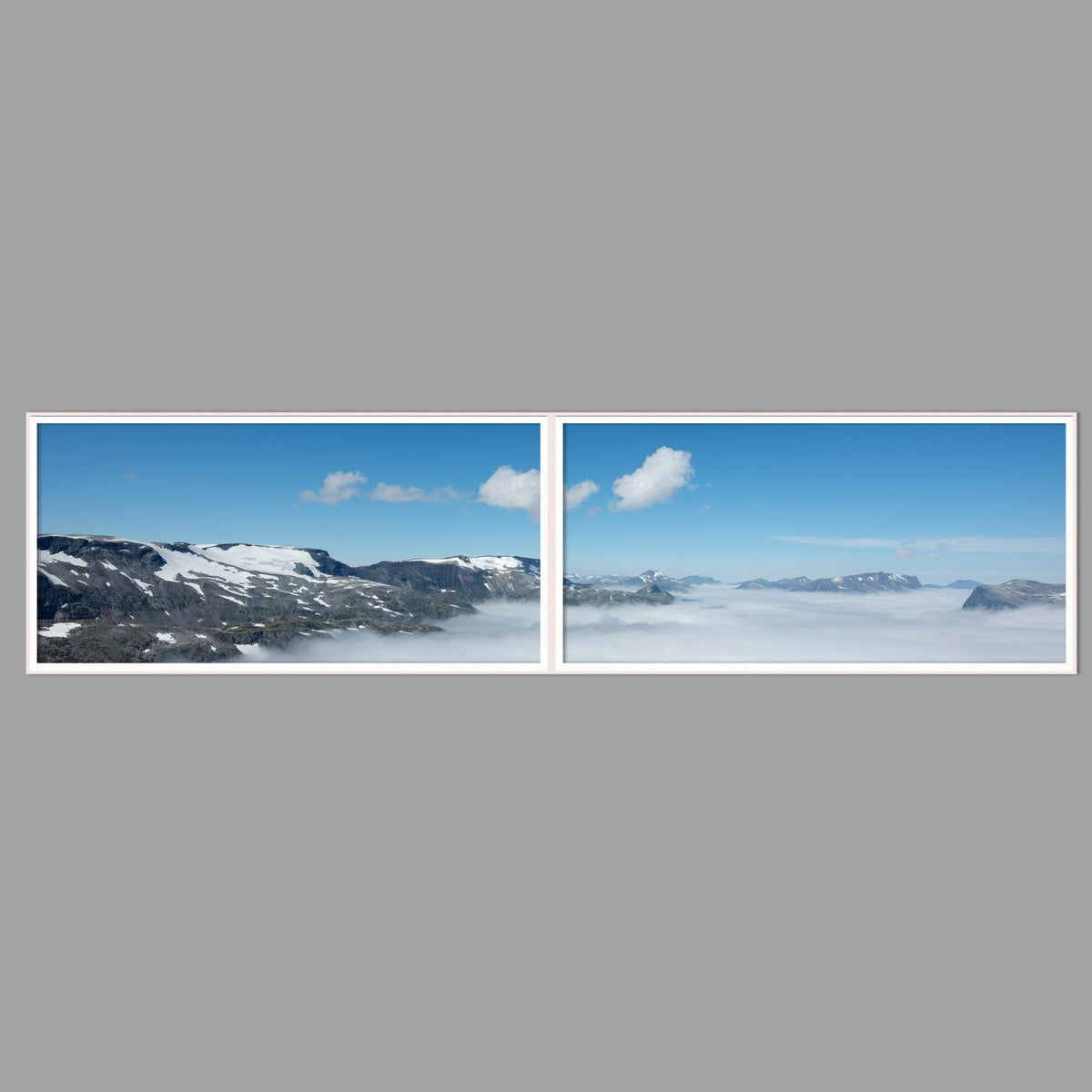 LED-Wandbild Zweiteiler quer 240x60 cm – Berge & Fjorde