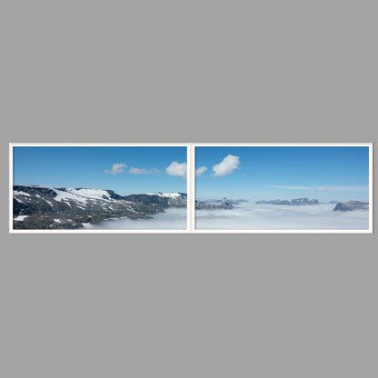 LED-Wandbild Zweiteiler quer 240x60 cm – Berge & Fjorde