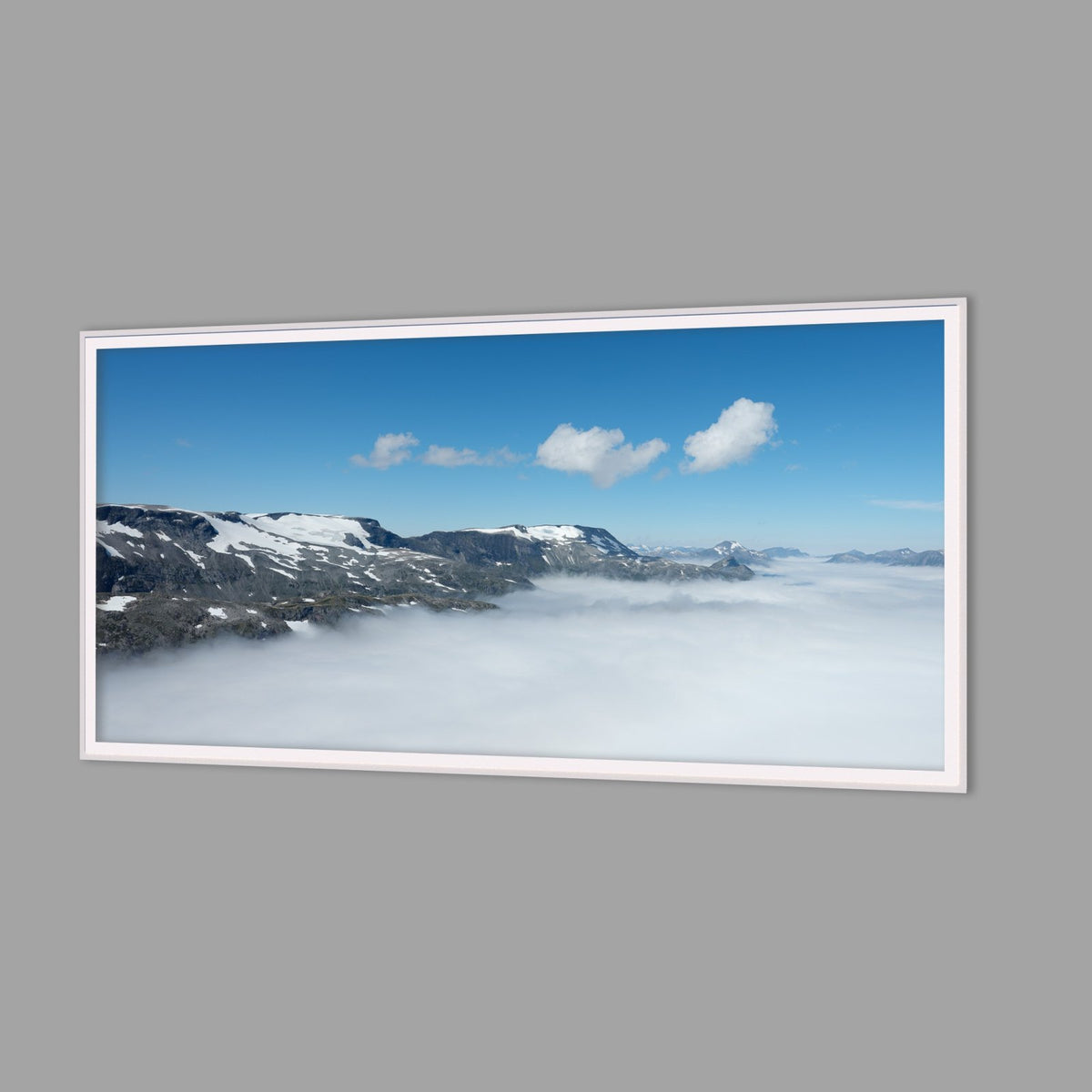 LED-Wandbild 60x120 cm quer – Berge & Fjorde