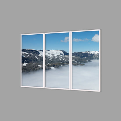 LED-Wandbild Dreiteiler hochkant 180x120 cm – Berge & Fjorde