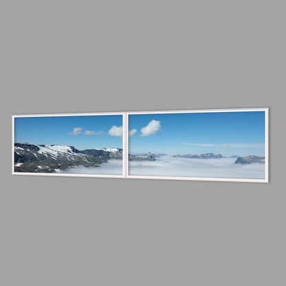 LED-Wandbild Zweiteiler quer 240x60 cm – Berge & Fjorde