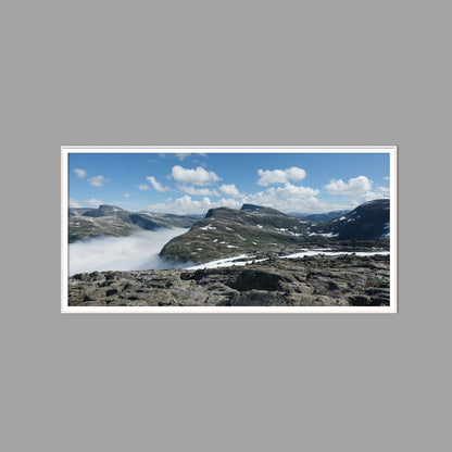 LED-Wandbild 60x120 cm quer – Berge & Fjorde
