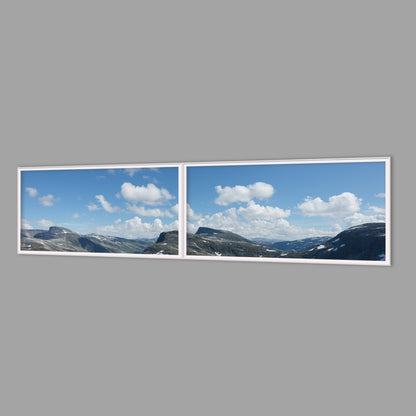 LED-Wandbild Zweiteiler quer 240x60 cm – Berge & Fjorde