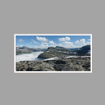 LED-Wandbild 60x120 cm quer – Berge & Fjorde