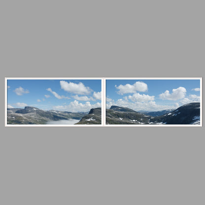 LED-Wandbild Zweiteiler quer 240x60 cm – Berge & Fjorde
