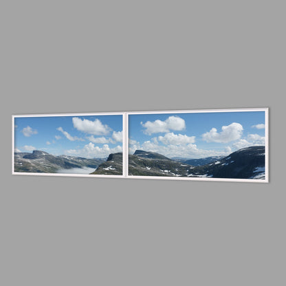 LED-Wandbild Zweiteiler quer 240x60 cm – Berge & Fjorde