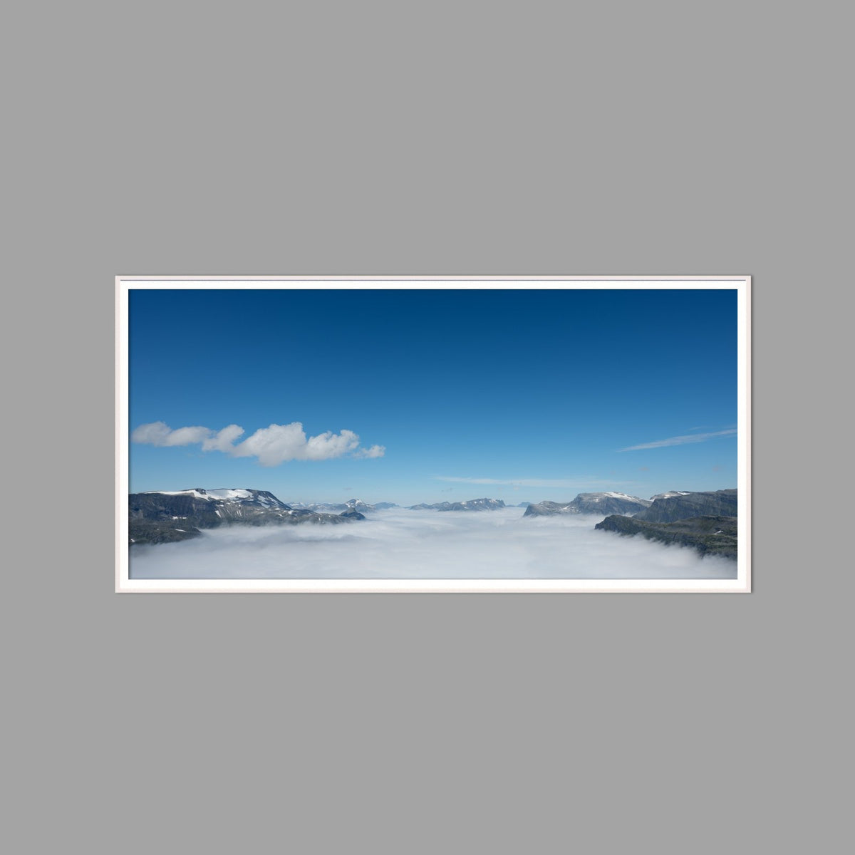 LED-Wandbild 60x120 cm quer – Berge & Fjorde