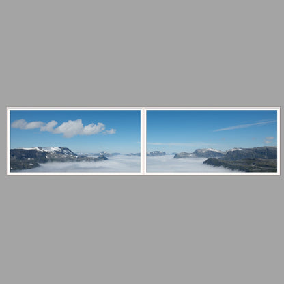LED-Wandbild Zweiteiler quer 240x60 cm – Berge & Fjorde