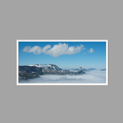 LED-Wandbild 60x120 cm quer – Berge & Fjorde