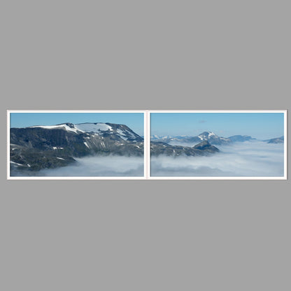 LED-Wandbild Zweiteiler quer 240x60 cm – Berge & Fjorde
