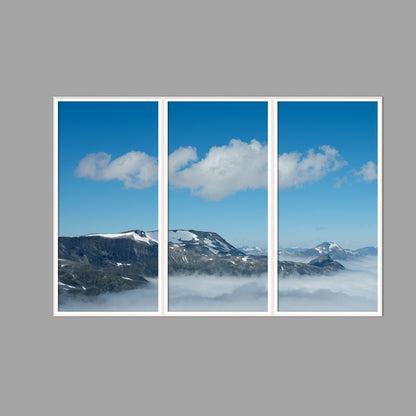 LED-Wandbild Dreiteiler hochkant 180x120 cm – Berge & Fjorde