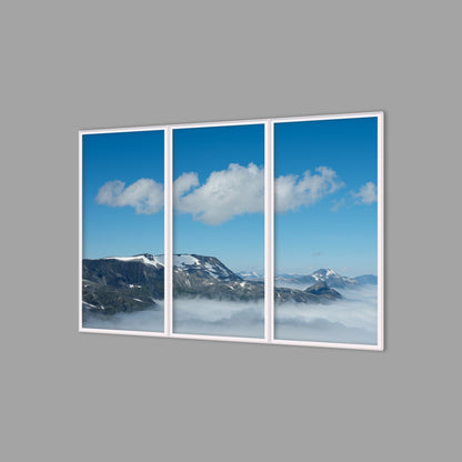LED-Wandbild Dreiteiler hochkant 180x120 cm – Berge & Fjorde