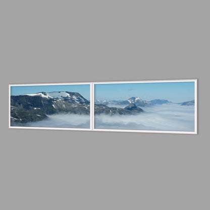 LED-Wandbild Zweiteiler quer 240x60 cm – Berge & Fjorde