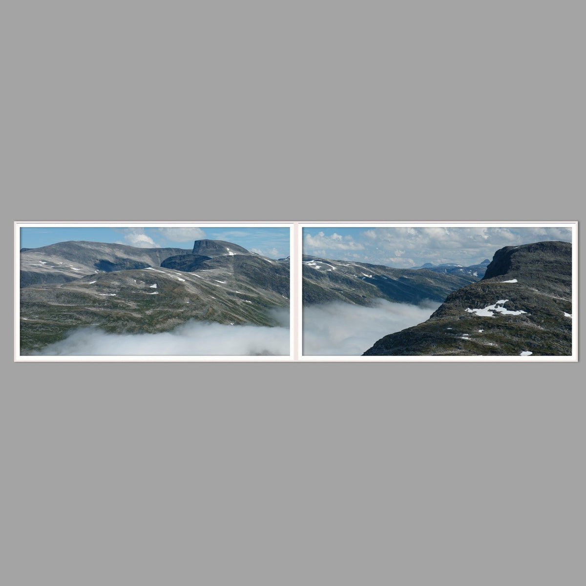LED-Wandbild Zweiteiler quer 240x60 cm – Berge & Fjorde