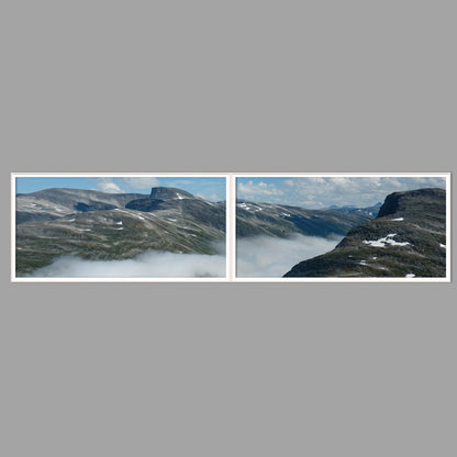 LED-Wandbild Zweiteiler quer 240x60 cm – Berge & Fjorde