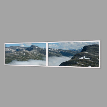 LED-Wandbild Zweiteiler quer 240x60 cm – Berge & Fjorde